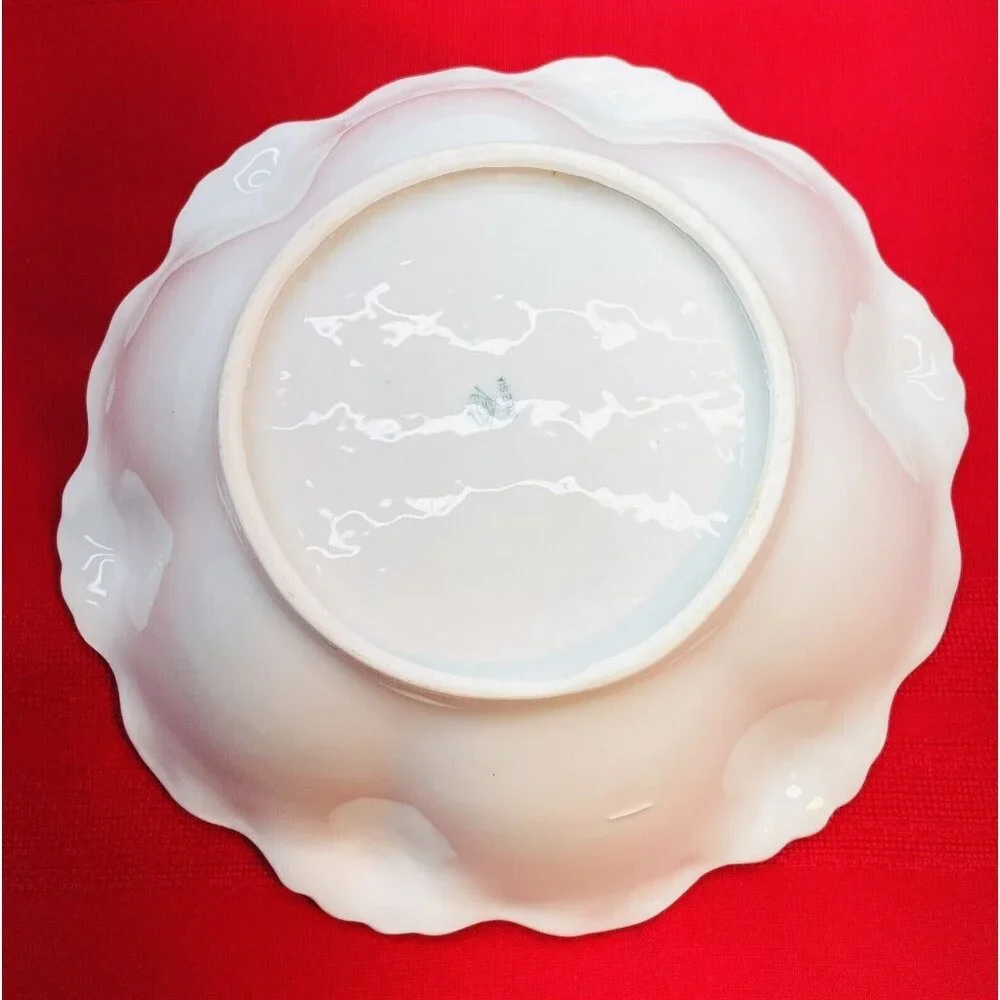 Antique Silesia Porcelain Plate Luster Grapes Pattern Fine Bone China Germany